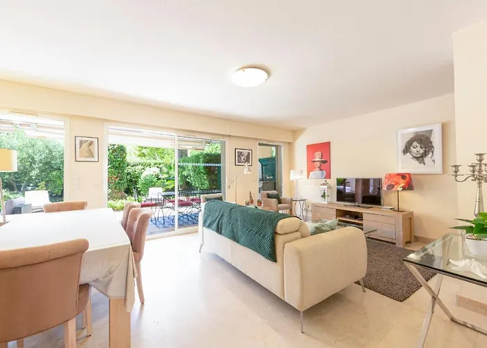 Daire 2 Bedrooms2 Bathroomsdouble Terrace & Garden In Palm Area Cannes